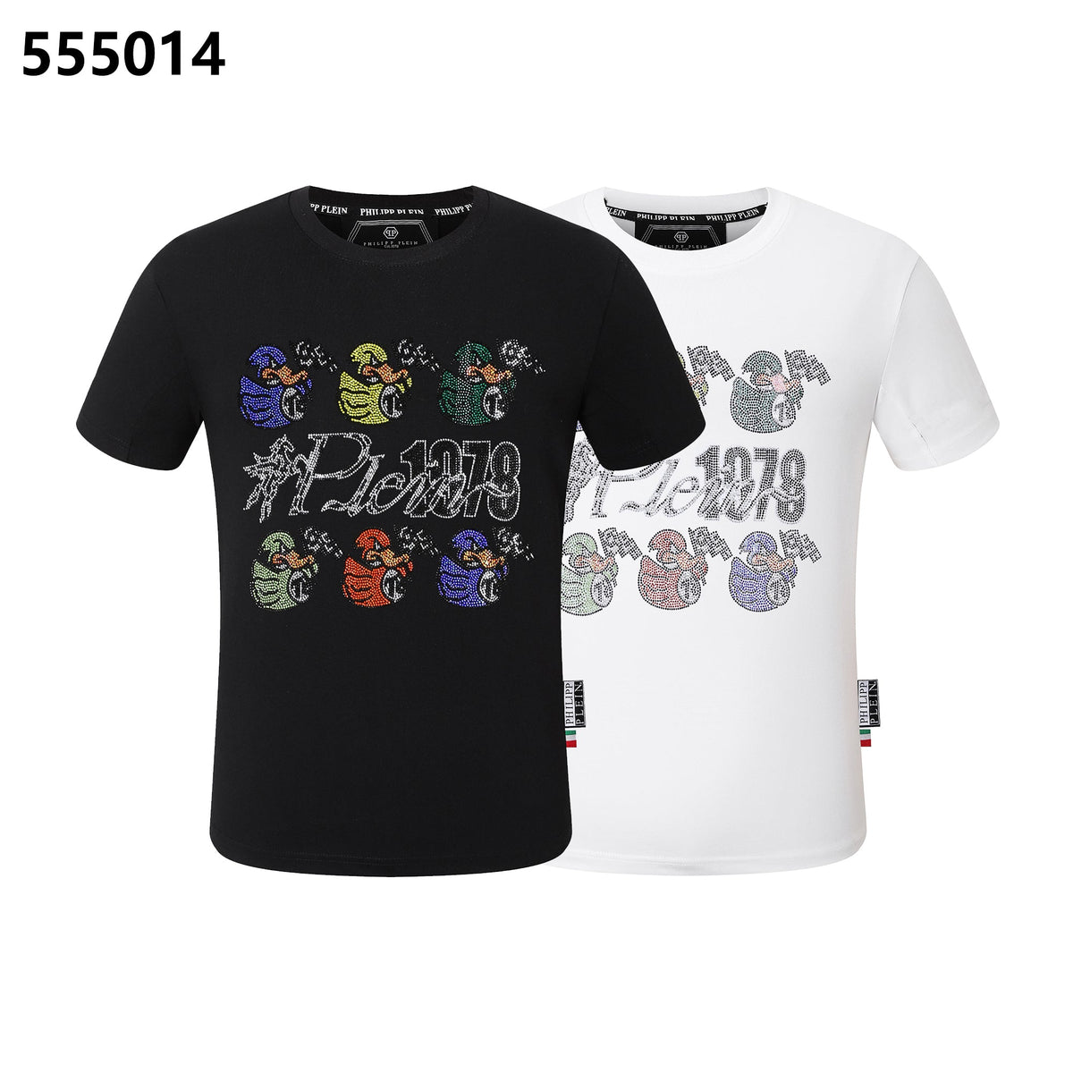 PHILIPP PLEIN 1978  Round-Neck T-Shirt with a Design of 6 Little Ducks