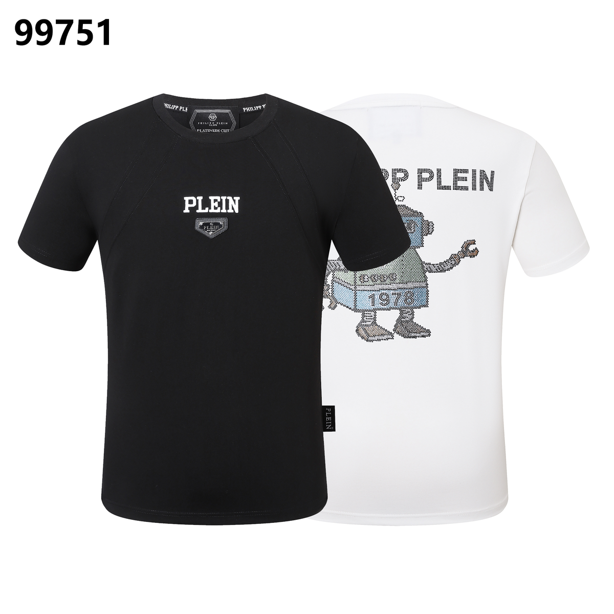 PHILIPP PLEIN Robot Rhinestone-Embellished Crew-Neck T-Shirt