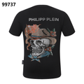 PHILIPP PLEIN Round-Neck T-Shirt with Denim Skull Print
