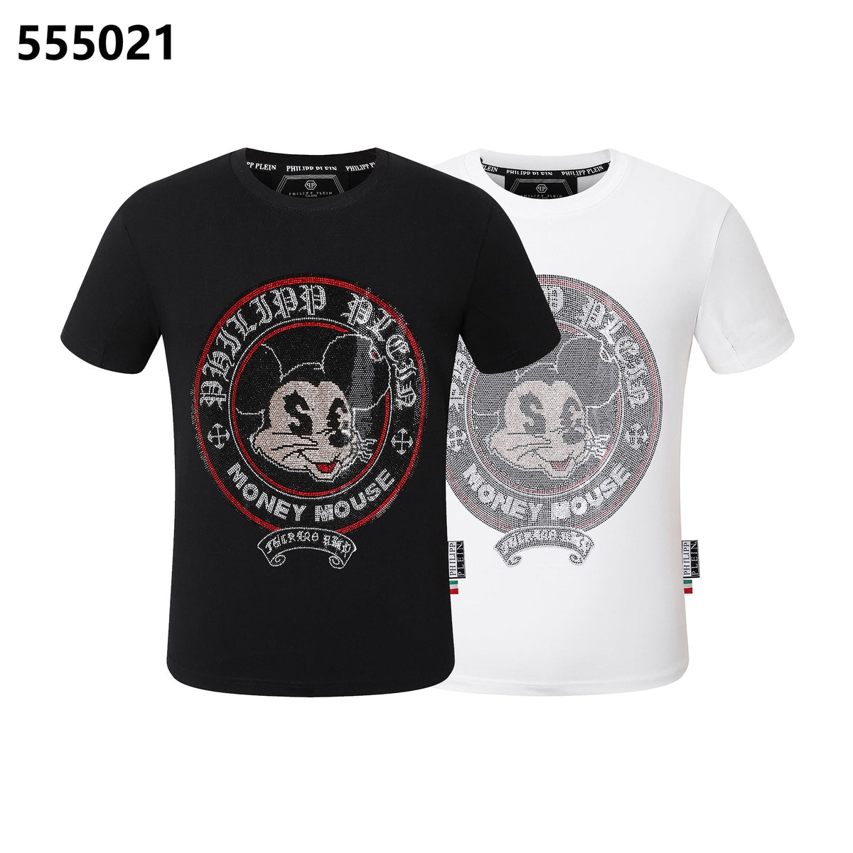 PHILIPP PLEIN Mickey Mouse Print Crew Neck T-Shirt