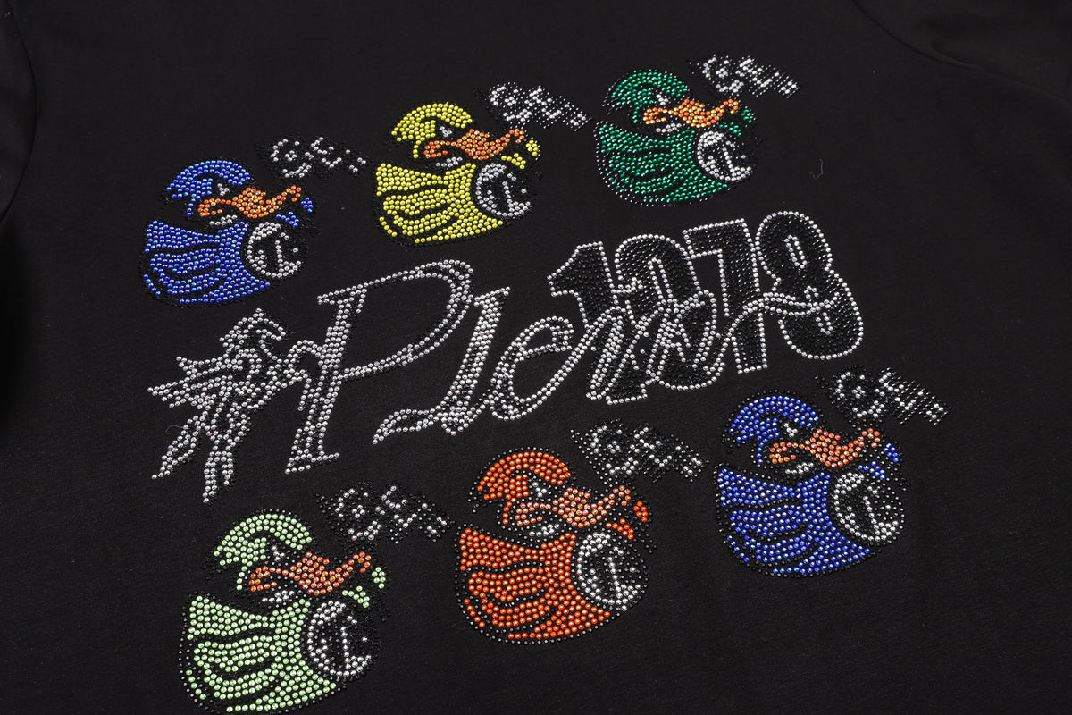 PHILIPP PLEIN 1978  Round-Neck T-Shirt with a Design of 6 Little Ducks
