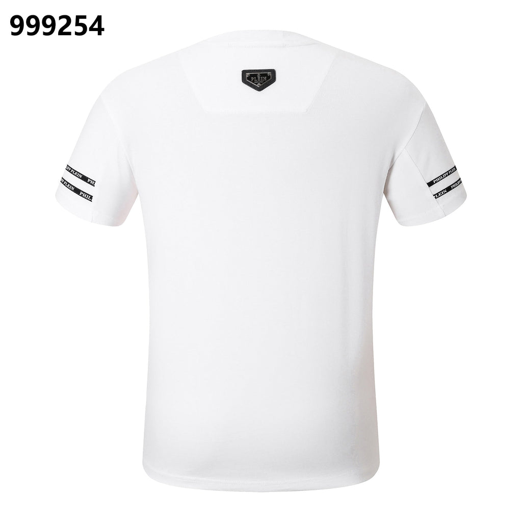 PHILIPP PLEIN Round-Neck T-Shirt with a Flaming Eagle Design