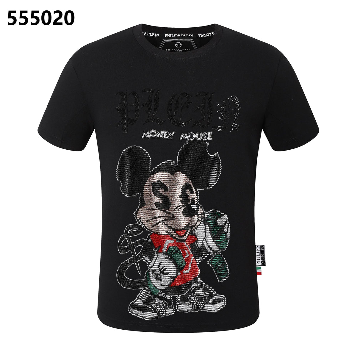 PHILIPP PLEIN Mickey Mouse Print Crew Neck T-Shirt