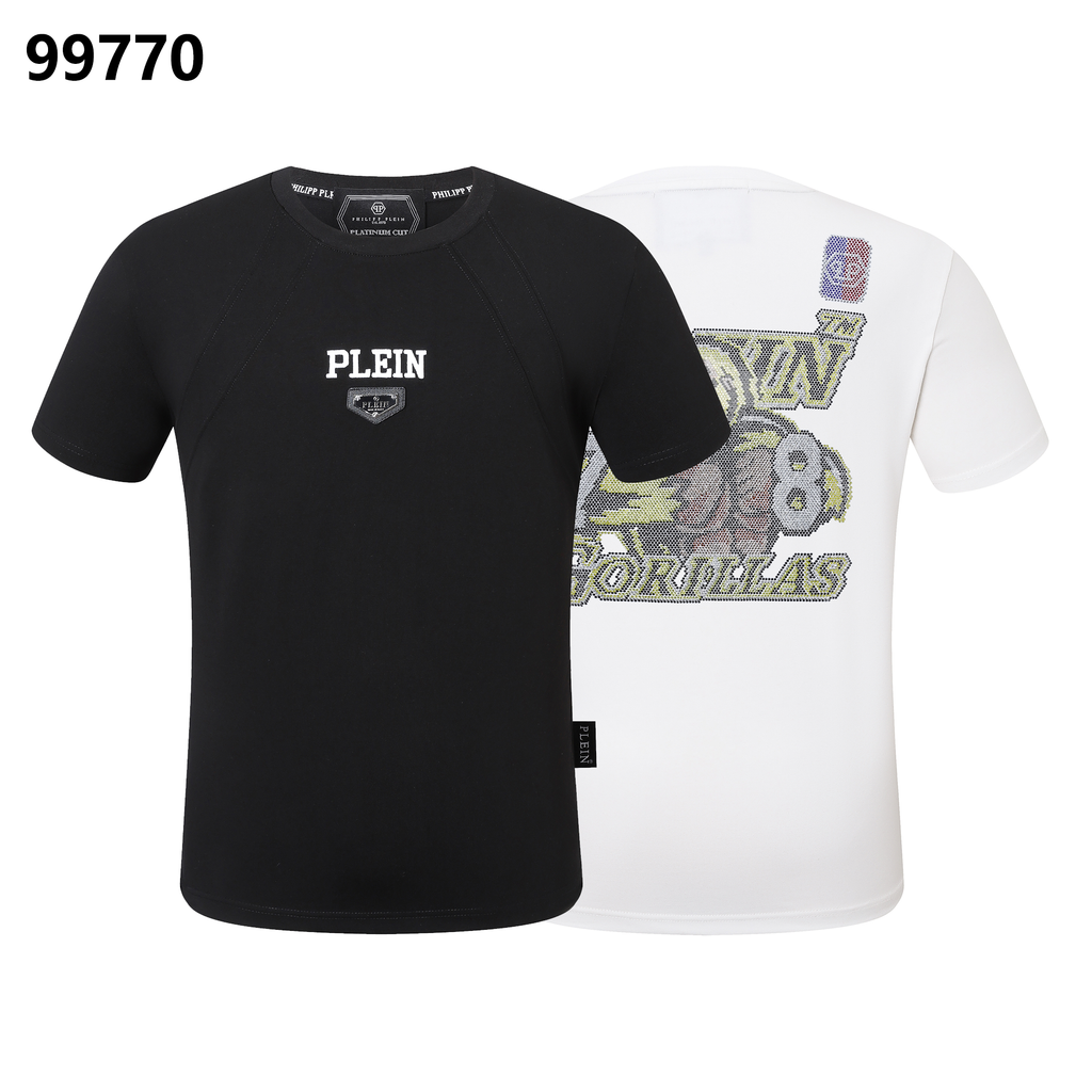 PHILIPP PLEIN Round-Neck T-Shirt with Tiger Head Design