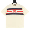 Gucci Short-Sleeve T-Shirt with Interlocking “G” Stripe Print