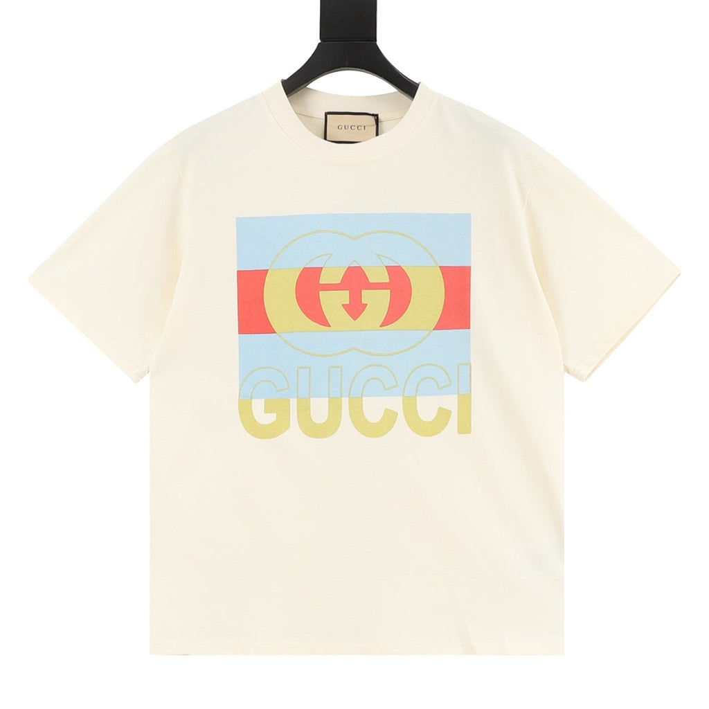 Gucci Short-Sleeve T-Shirt with Double G Print