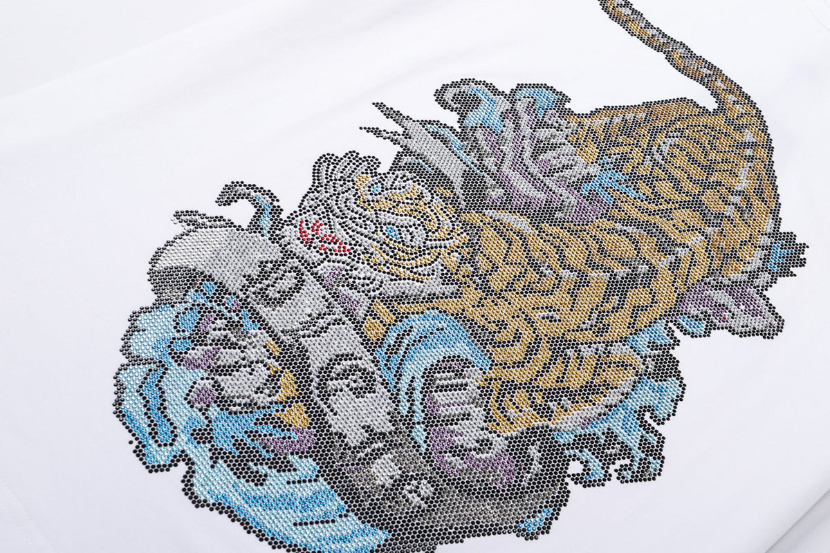PHILIPP PLEIN Round-Neck T-Shirt with Tiger Print