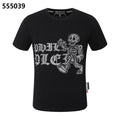 PHILIPP PLEIN Round-Neck T-Shirt with a Skull and Letter Design