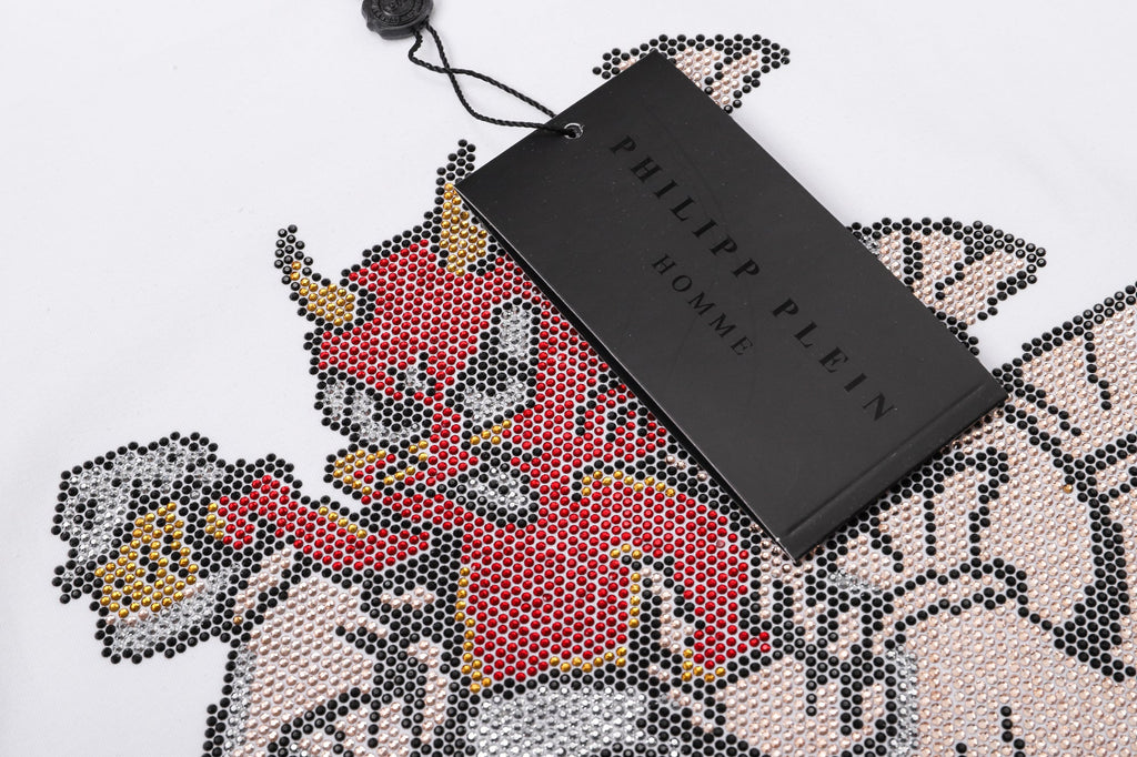 PHILIPP PLEIN Round-Neck T-Shirt with Demon Print