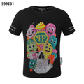 PHILIPP PLEIN Fun Cartoon Skeleton Ice Cream Round-Neck T-Shirt