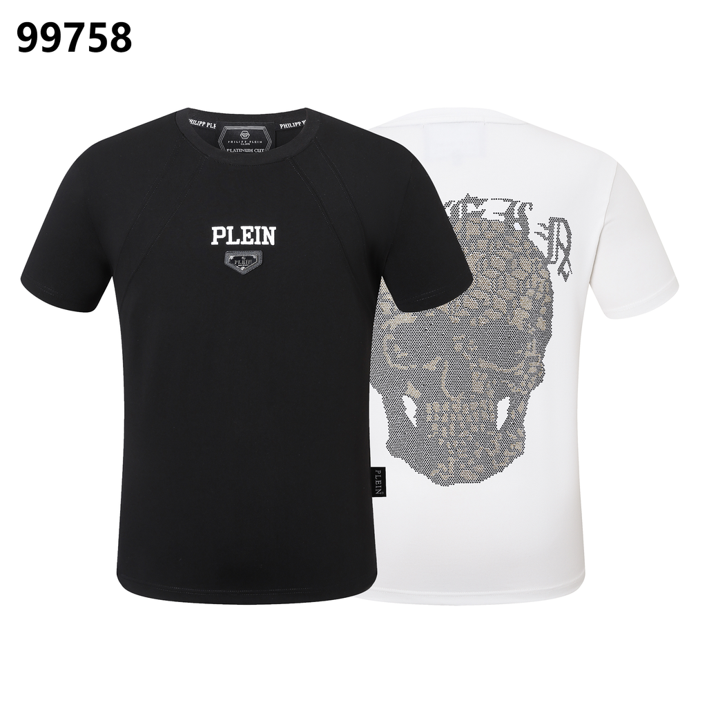 PHILIPP PLEIN Sanskrit Skull Rhinestone-Embellished Round-Neck T-Shirt