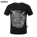 PHILIPP PLEIN Round-Neck T-Shirt with Skull and Eagle Design