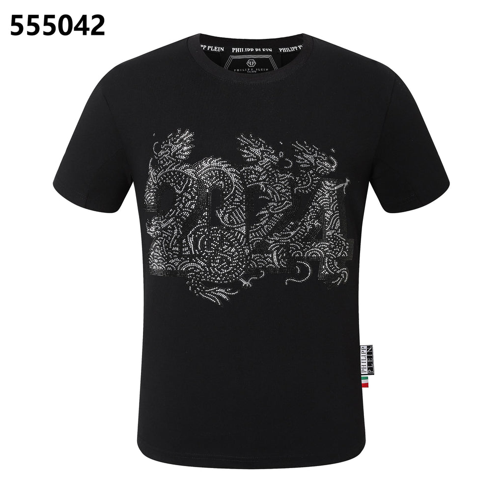 PHILIPP PLEIN 2024 Dragon-Print Crew-Neck T-Shirt