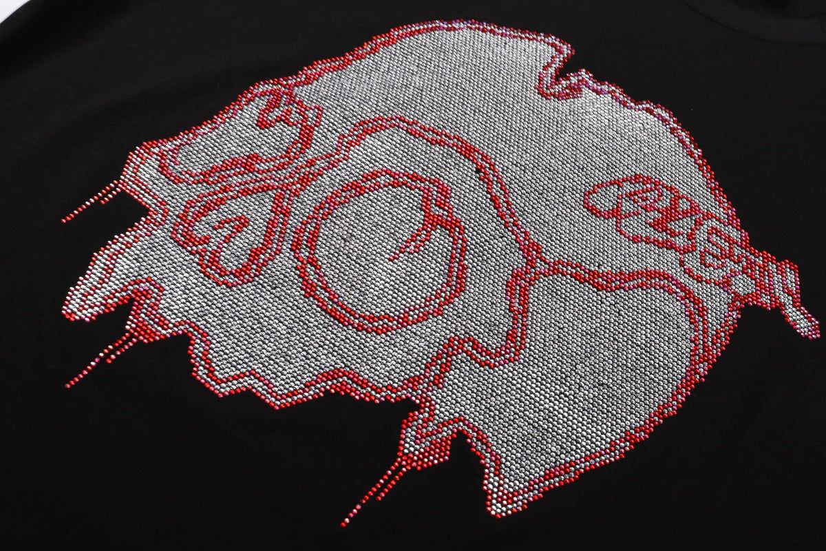 PHILIPP PLEIN Round-Neck T-Shirt with Shattered Skull Design