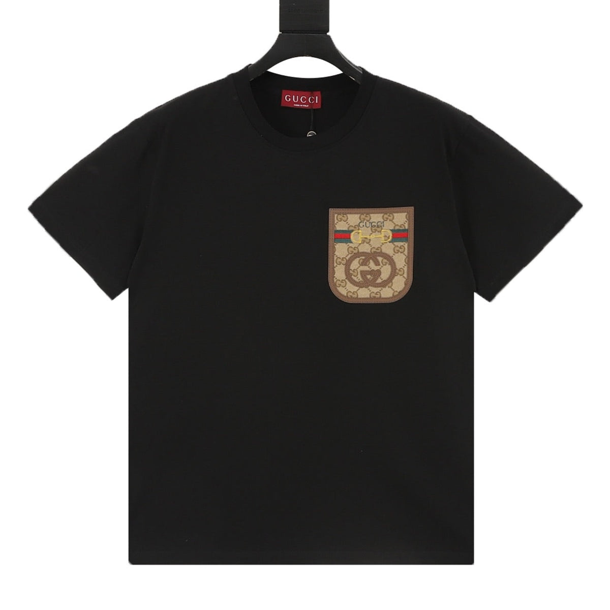 Gucci Short-Sleeve Shirt with Pocket and Floral Patch