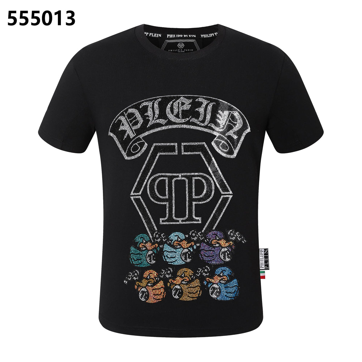 PHILIPP PLEIN Round-Neck T-Shirt with a Design of 6 Little Ducks