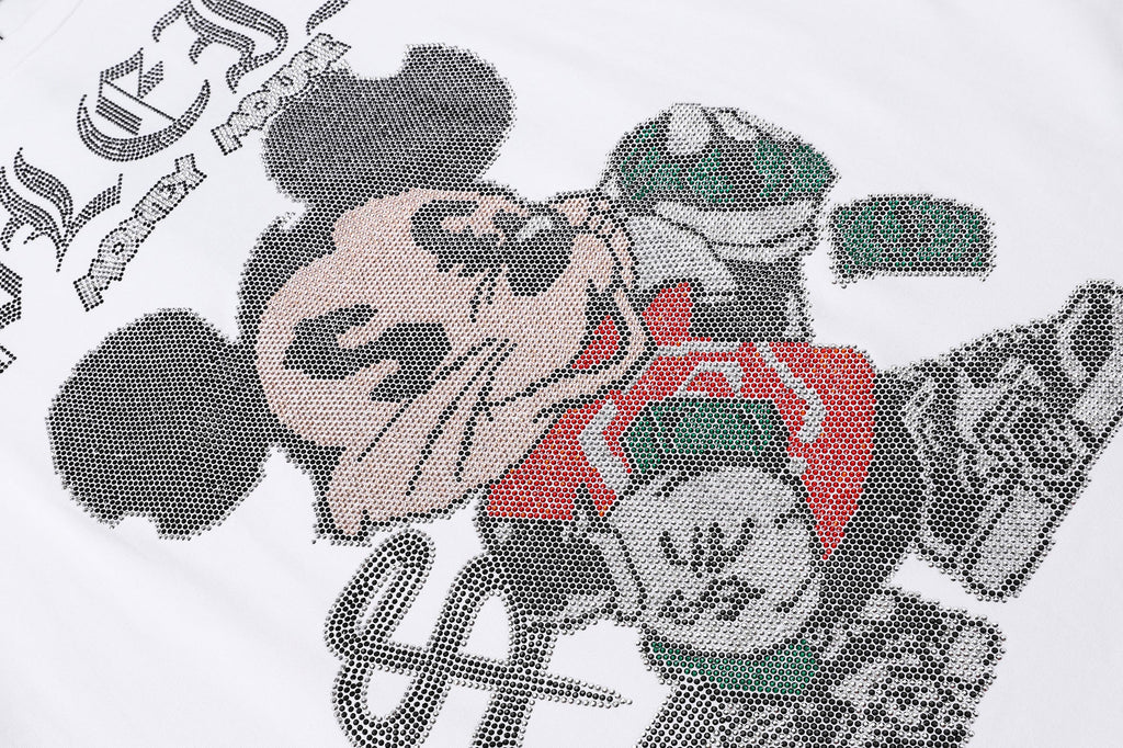 PHILIPP PLEIN Mickey Mouse Print Crew Neck T-Shirt