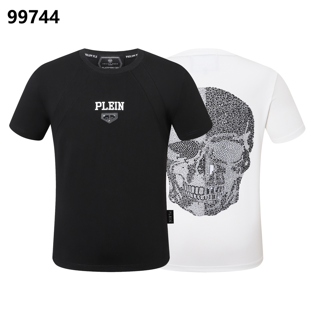PHILIPP PLEIN Skull-Printed Crew-Neck T-Shirt with Rhinestones