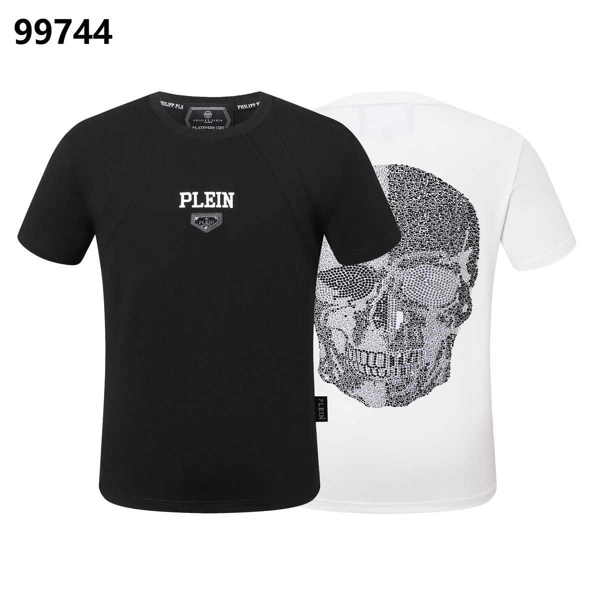 PHILIPP PLEIN Skull-Printed Crew-Neck T-Shirt with Rhinestones