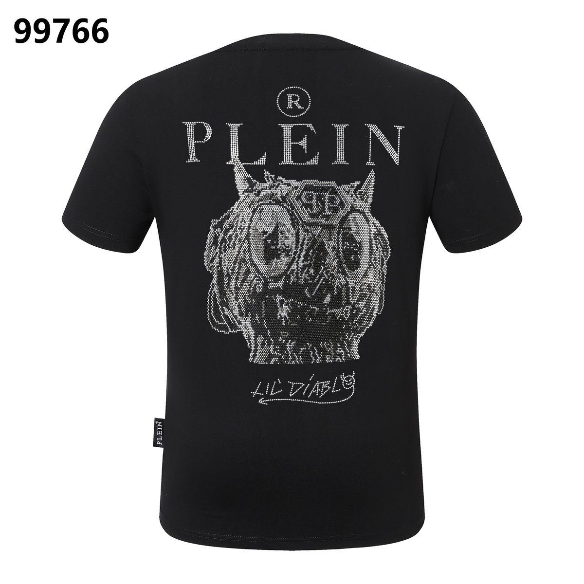 PHILIPP PLEIN Round-Neck T-Shirt with Demon Skull Design