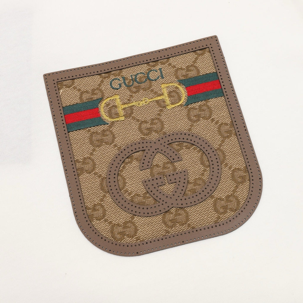 Gucci Short-Sleeve Shirt with Pocket and Floral Patch