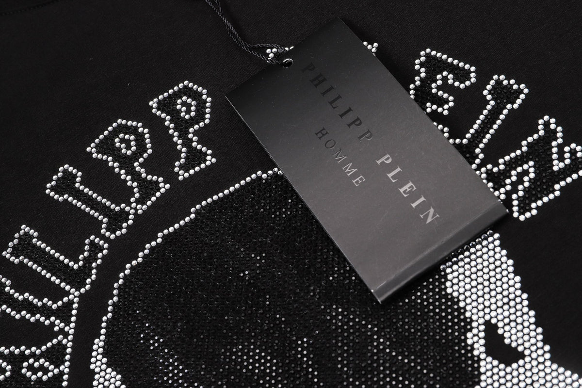 PHILIPP PLEIN Round-Neck T-Shirt with Skull and Crossbones Design