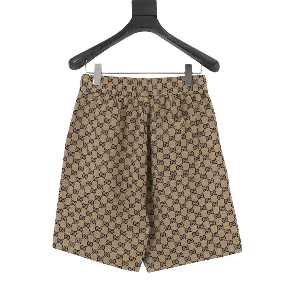 Gucci 25SS All-Over Monogram Print Denim Shorts