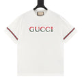 Gucci Red and Green 3D Embroidered Ribbon Short-Sleeve Shirt
