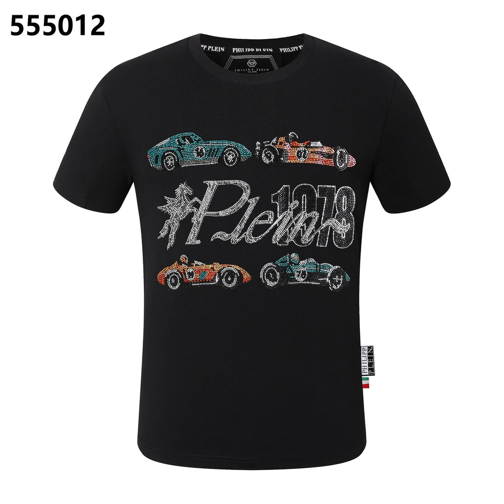PHILIPP PLEIN Round-Neck T-Shirt with Racing Print