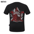 PHILIPP PLEIN Round-Neck T-Shirt with Red Skull Design