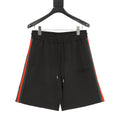 Gucci Shorts with Embroidered Patches and Red and Green Woven Stripes on the Sides