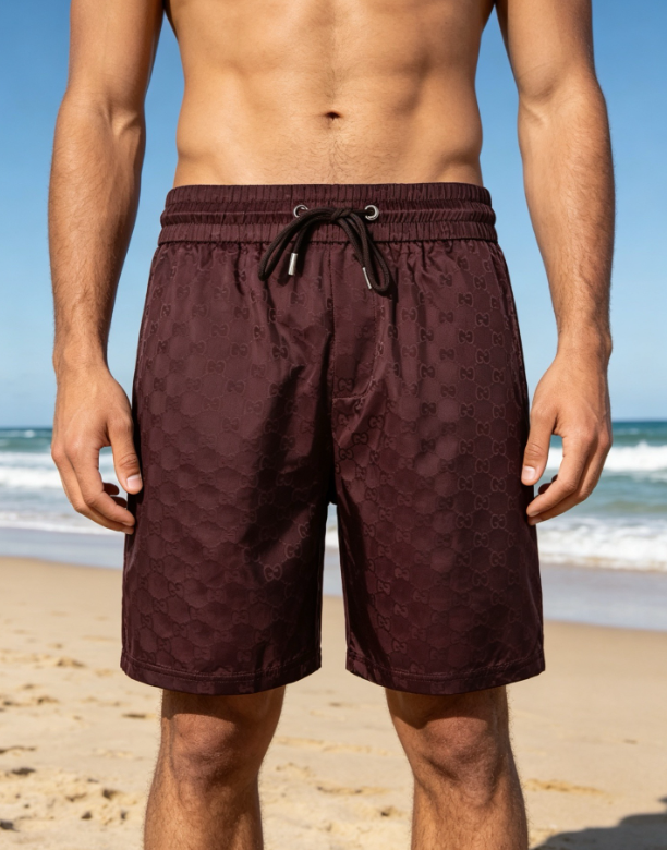 Gucci Double G Subtle Pattern All-Over Print Beach Shorts