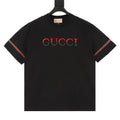 Gucci Red and Green 3D Embroidered Ribbon Short-Sleeve Shirt