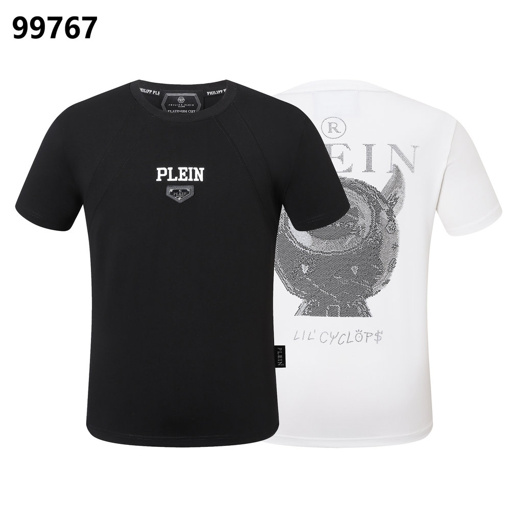 PHILIPP PLEIN Round-Neck T-Shirt with Little Monster Print