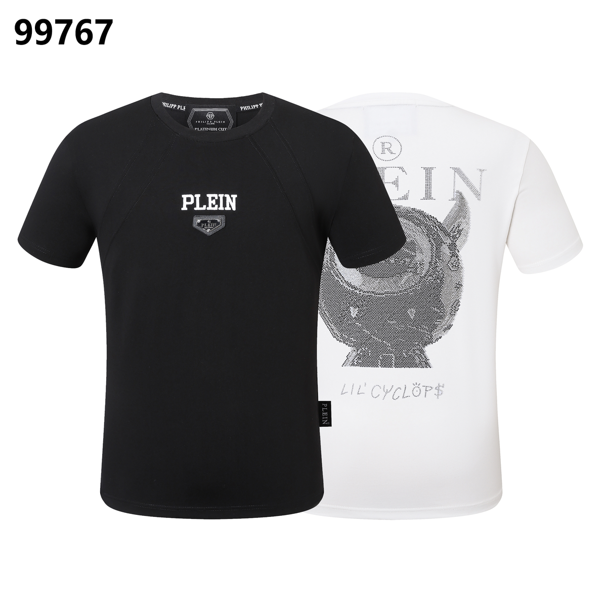 PHILIPP PLEIN Round-Neck T-Shirt with Little Monster Print