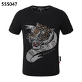 PHILIPP PLEIN Round-Neck T-Shirt with Tiger Head Design