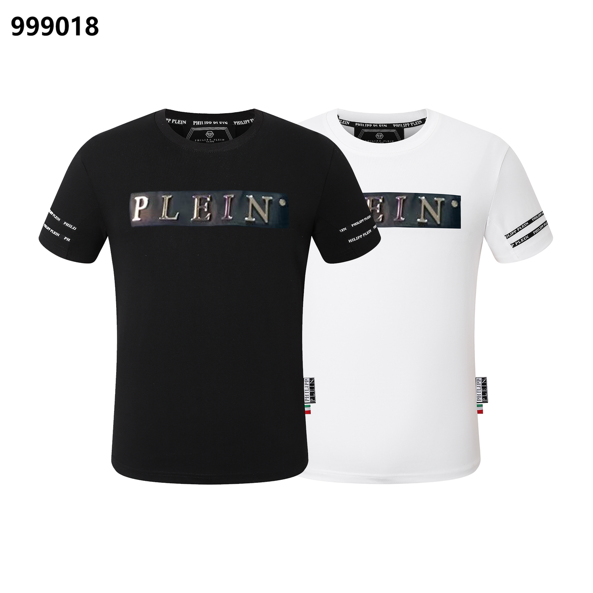 PHILIPP PLEIN Round-Neck T-Shirt with Metal Letters
