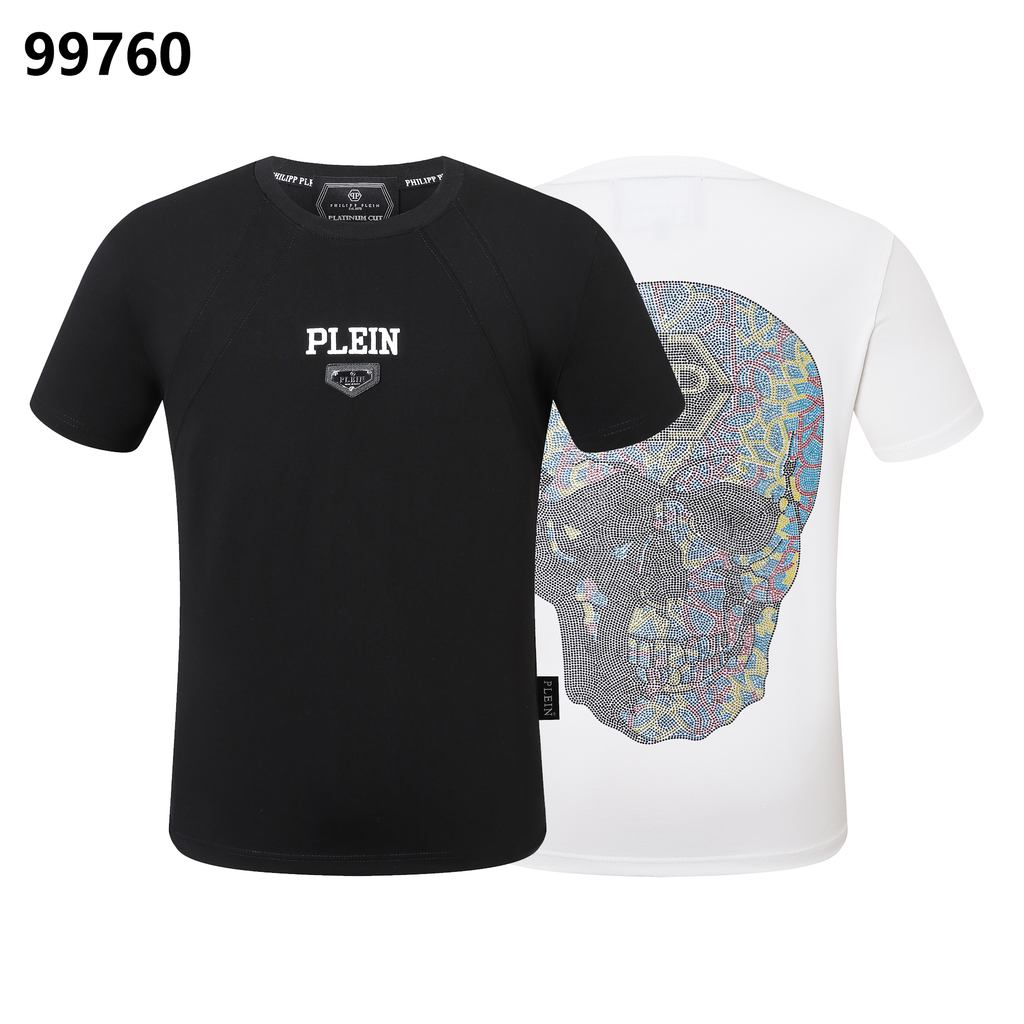 PHILIPP PLEIN Colorful Skull Rhinestone-Embellished Crew-Neck T-Shirt