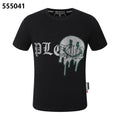 PHILIPP PLEIN Round-Neck T-Shirt with Embroidered Letters and Rhinestones