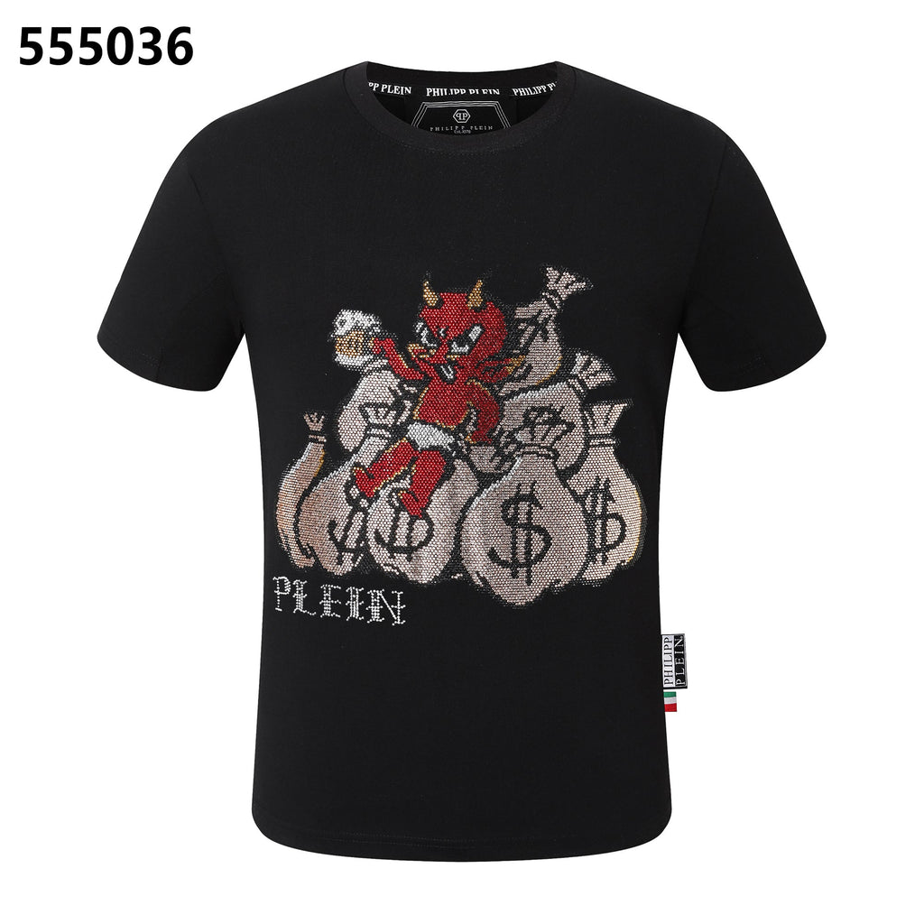 PHILIPP PLEIN Round-Neck T-Shirt with Demon Print