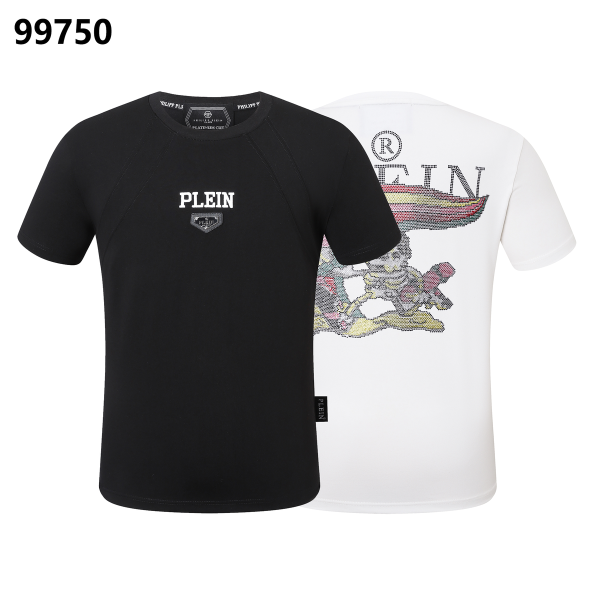 PHILIPP PLEIN Skull-Print Rhinestone-Embellished Crew-Neck T-Shirt