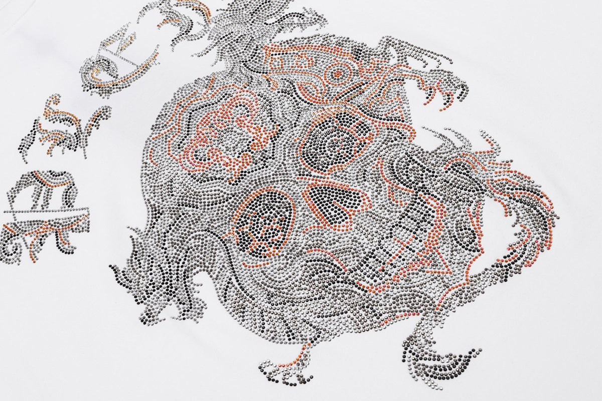 PHILIPP PLEIN Round-Neck T-Shirt with Skull and Dragon Design