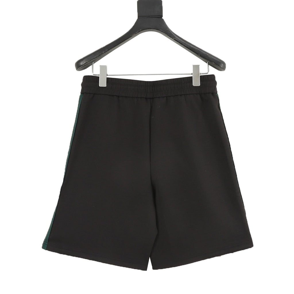 Gucci Shorts with Embroidered Patches and Red and Green Woven Stripes on the Sides