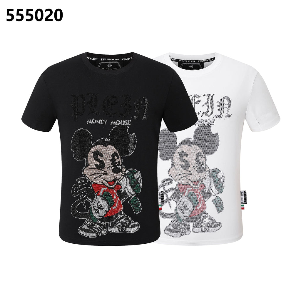 PHILIPP PLEIN Mickey Mouse Print Crew Neck T-Shirt