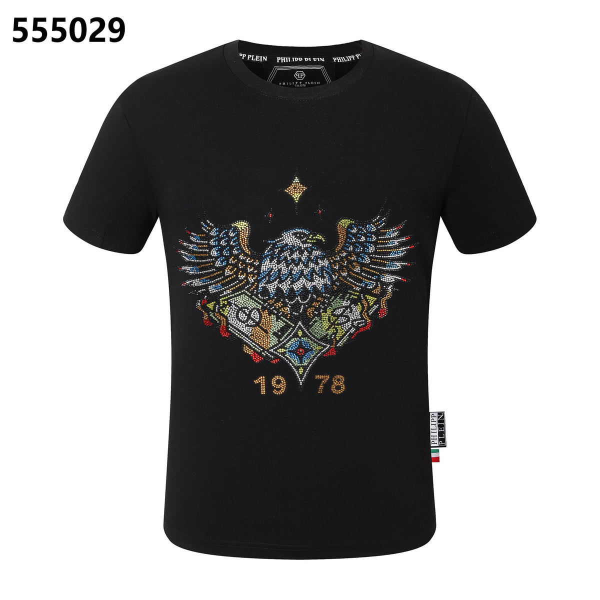 PHILIPP PLEIN Round-Neck T-Shirt with Eagle Design