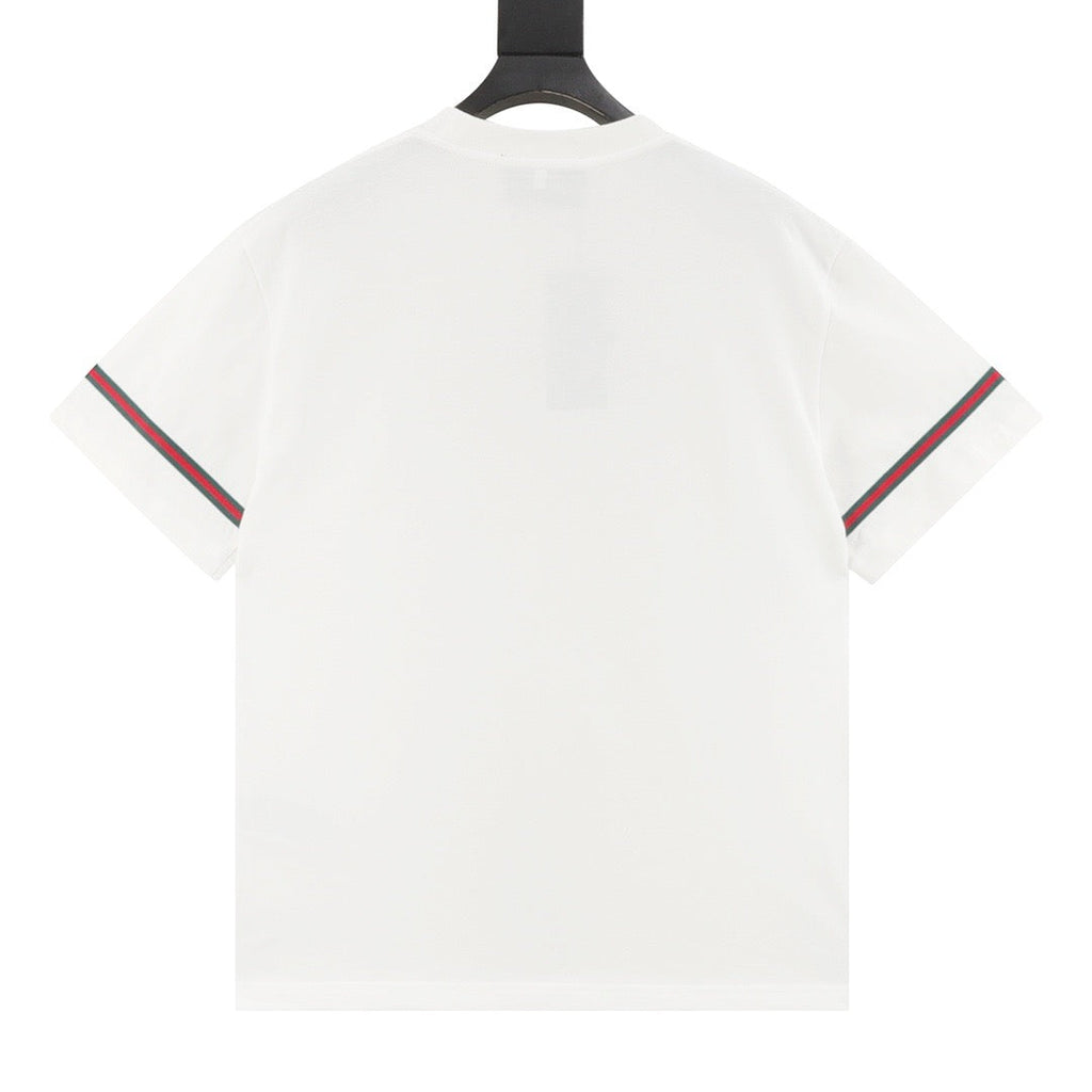 Gucci Red and Green 3D Embroidered Ribbon Short-Sleeve Shirt