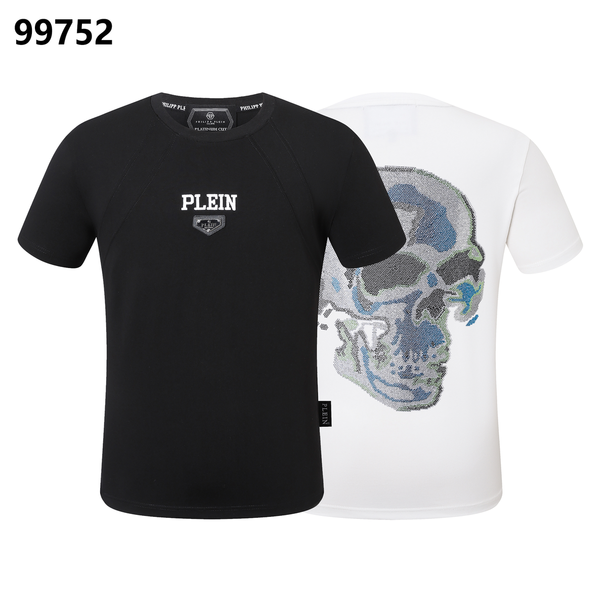 PHILIPP PLEIN Skull-Print Rhinestone-Embellished Crew-Neck T-Shirt