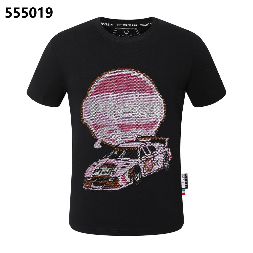 PHILIPP PLEIN Pink Race Car Print Crew Neck T-Shirt