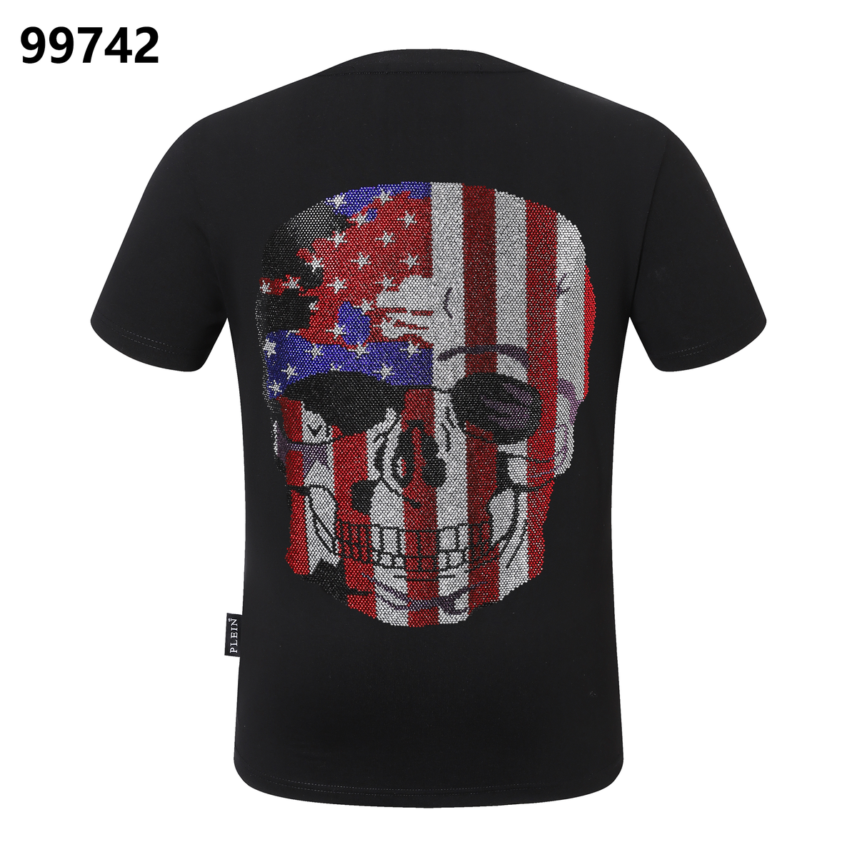 PHILIPP PLEIN Round Neck T-Shirt Skull America