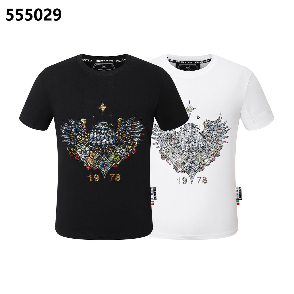PHILIPP PLEIN Round-Neck T-Shirt with Eagle Design